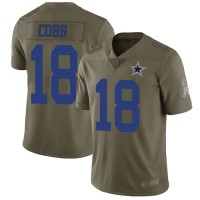 Nike Dallas Cowboys #18 Randall Cobb Olive Youth Stitched NFL Limited 2017 Salute to Service Jersey