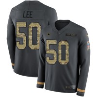 Nike Dallas Cowboys #50 Sean Lee Anthracite Salute to Service Youth Stitched NFL Limited Therma Long Sleeve Jersey