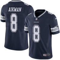 Nike Dallas Cowboys #8 Troy Aikman Navy Blue Team Color Youth Stitched NFL Vapor Untouchable Limited Jersey