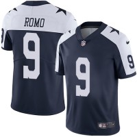 Nike Dallas Cowboys #9 Tony Romo Navy Blue Thanksgiving Youth Stitched NFL Vapor Untouchable Limited Throwback Jersey