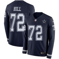 Nike Dallas Cowboys #72 Trysten Hill Navy Blue Team Color Youth Stitched NFL Limited Therma Long Sleeve Jersey