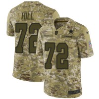 Nike Dallas Cowboys #72 Trysten Hill Camo Youth Stitched NFL Limited 2018 Salute To Service Jersey