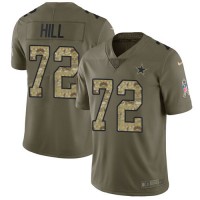 Nike Dallas Cowboys #72 Trysten Hill Olive/Camo Youth Stitched NFL Limited 2017 Salute To Service Jersey