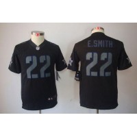 Nike Dallas Cowboys #22 Emmitt Smith Black Impact Youth Stitched NFL Limited Jersey