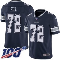 Nike Dallas Cowboys #72 Trysten Hill Navy Blue Team Color Youth Stitched NFL 100th Season Vapor Untouchable Limited Jersey