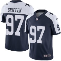 Nike Dallas Cowboys #97 Everson Griffen Navy Blue Thanksgiving Youth Stitched NFL 100th Season Vapor Throwback Limited Jersey