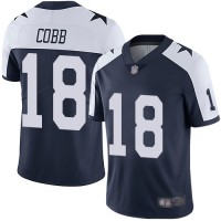 Nike Dallas Cowboys #18 Randall Cobb Navy Blue Thanksgiving Youth Stitched NFL Vapor Untouchable Limited Throwback Jersey