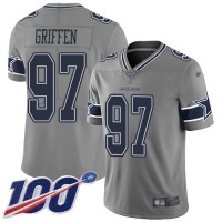 Nike Dallas Cowboys #97 Everson Griffen Gray Youth Stitched NFL Limited Inverted Legend 100th Season Jersey