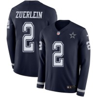 Nike Dallas Cowboys #2 Greg Zuerlein Navy Blue Team Color Youth Stitched NFL Limited Therma Long Sleeve Jersey