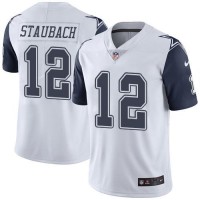 Nike Dallas Cowboys #12 Roger Staubach White Youth Stitched NFL Limited Rush Jersey