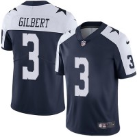 Nike Dallas Cowboys #3 Garrett Gilbert Navy Blue Thanksgiving Youth Stitched NFL 100th Season Vapor Throwback Limited Jersey