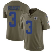 Nike Dallas Cowboys #3 Garrett Gilbert Olive Youth Stitched NFL Limited 2017 Salute To Service Jersey
