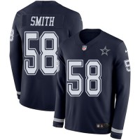 Nike Dallas Cowboys #58 Aldon Smith Navy Blue Team Color Youth Stitched NFL Limited Therma Long Sleeve Jersey