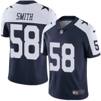 Nike Dallas Cowboys #58 Aldon Smith Navy Blue Thanksgiving Youth Stitched NFL 100th Season Vapor Throwback Limited Jersey
