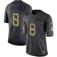 Nike Dallas Cowboys #8 Troy Aikman Black Youth Stitched NFL Limited 2016 Salute to Service Jersey