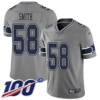 Nike Dallas Cowboys #58 Aldon Smith Gray Youth Stitched NFL Limited Inverted Legend 100th Season Jersey