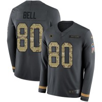 Nike Dallas Cowboys #80 Blake Bell Anthracite Salute to Service Youth Stitched NFL Limited Therma Long Sleeve Jersey