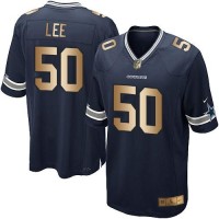 Nike Dallas Cowboys #50 Sean Lee Navy Blue Team Color Youth Stitched NFL Elite Gold Jersey