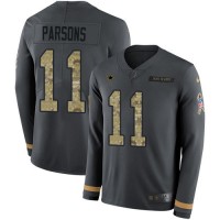 Nike Dallas Cowboys #11 Micah Parsons Anthracite Salute to Service Youth Stitched NFL Limited Therma Long Sleeve Jersey