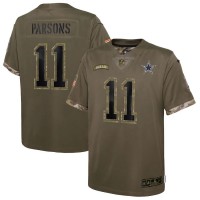 Dallas Dallas Cowboys #11 Micah Parsons Nike Youth 2022 Salute To Service Limited Jersey - Olive