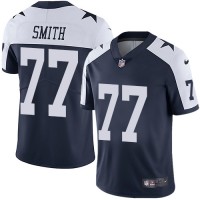 Nike Dallas Cowboys #77 Tyron Smith Navy Blue Thanksgiving Youth Stitched NFL Vapor Untouchable Limited Throwback Jersey