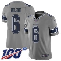 Nike Dallas Cowboys #6 Donovan Wilson Gray Youth Stitched NFL Limited Inverted Legend 100th Season Jersey