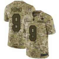 Nike Dallas Cowboys #9 Tony Romo Camo Youth Stitched NFL Limited 2018 Salute to Service Jersey