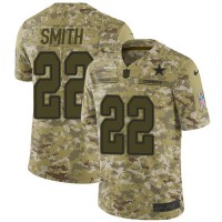 Nike Dallas Cowboys #22 Emmitt Smith Camo Youth Stitched NFL Limited 2018 Salute to Service Jersey