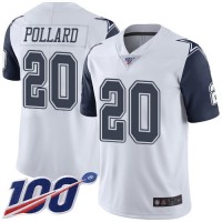 Nike Dallas Cowboys #20 Tony Pollard White Youth Stitched NFL Limited Rush 100th Season Jersey