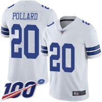 Nike Dallas Cowboys #20 Tony Pollard White Youth Stitched NFL 100th Season Vapor Limited Jersey