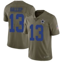 Nike Dallas Cowboys #13 Michael Gallup Olive Youth Stitched NFL Limited 2017 Salute to Service Jersey