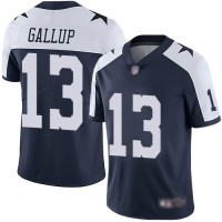 Nike Dallas Cowboys #13 Michael Gallup Navy Blue Thanksgiving Youth Stitched NFL Vapor Untouchable Limited Throwback Jersey