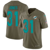 Nike Miami Dolphins #31 Byron Jones Olive Youth Stitched NFL Limited 2017 Salute To Service Jersey