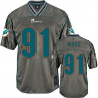Nike Miami Dolphins #91 Cameron Wake Grey Youth Stitched NFL Elite Vapor Jersey