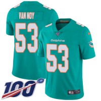 Nike Miami Dolphins #53 Kyle Van Noy Aqua Green Team Color Youth Stitched NFL 100th Season Vapor Untouchable Limited Jersey