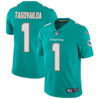Nike Miami Dolphins #1 Tua Tagovailoa Aqua Green Team Color Youth Stitched NFL Vapor Untouchable Limited Jersey