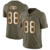 Nike Miami Dolphins #88 Mike Gesicki Olive/Gold Youth Stitched NFL Limited 2017 Salute to Service Jersey