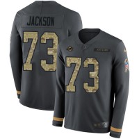 Nike Miami Dolphins #73 Austin Jackson Anthracite Salute to Service Youth Stitched NFL Limited Therma Long Sleeve Jersey