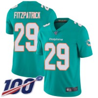 Nike Miami Dolphins #29 Minkah Fitzpatrick Aqua Green Team Color Youth Stitched NFL 100th Season Vapor Limited Jersey