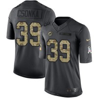 Nike Miami Dolphins #39 Larry Csonka Black Youth Stitched NFL Limited 2016 Salute to Service Jersey