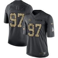 Nike Miami Dolphins #97 Jordan Phillips Black Youth Stitched NFL Limited 2016 Salute to Service Jersey