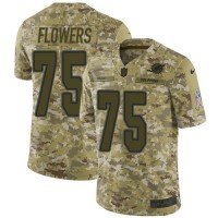 Nike Miami Dolphins #75 Ereck Flowers Camo Youth Stitched NFL Limited 2018 Salute To Service Jersey