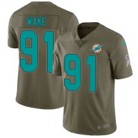 Nike Miami Dolphins #91 Cameron Wake Olive Youth Stitched NFL Limited 2017 Salute to Service Jersey