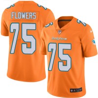 Nike Miami Dolphins #75 Ereck Flowers Orange Green Youth Stitched NFL Limited Rush Jersey