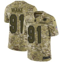 Nike Miami Dolphins #91 Cameron Wake Camo Youth Stitched NFL Limited 2018 Salute to Service Jersey