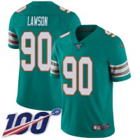 Nike Miami Dolphins #90 Shaq Lawson Aqua Green Alternate Youth Stitched NFL 100th Season Vapor Untouchable Limited Jersey