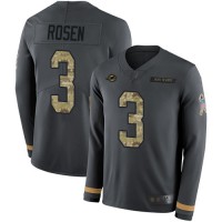 Nike Miami Dolphins #3 Josh Rosen Anthracite Salute to Service Youth Stitched NFL Limited Therma Long Sleeve Jersey