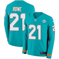 Nike Miami Dolphins #21 Eric Rowe Aqua Green Team Color Youth Stitched NFL Limited Therma Long Sleeve Jersey