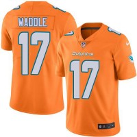 Nike Miami Dolphins #17 Jaylen Waddle Orange Green Youth Stitched NFL Limited Rush Jersey