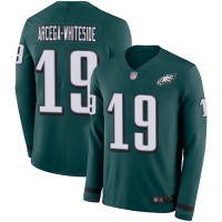 Nike Philadelphia Eagles #19 JJ Arcega-Whiteside Midnight Green Team Color Youth Stitched NFL Limited Therma Long Sleeve Jersey